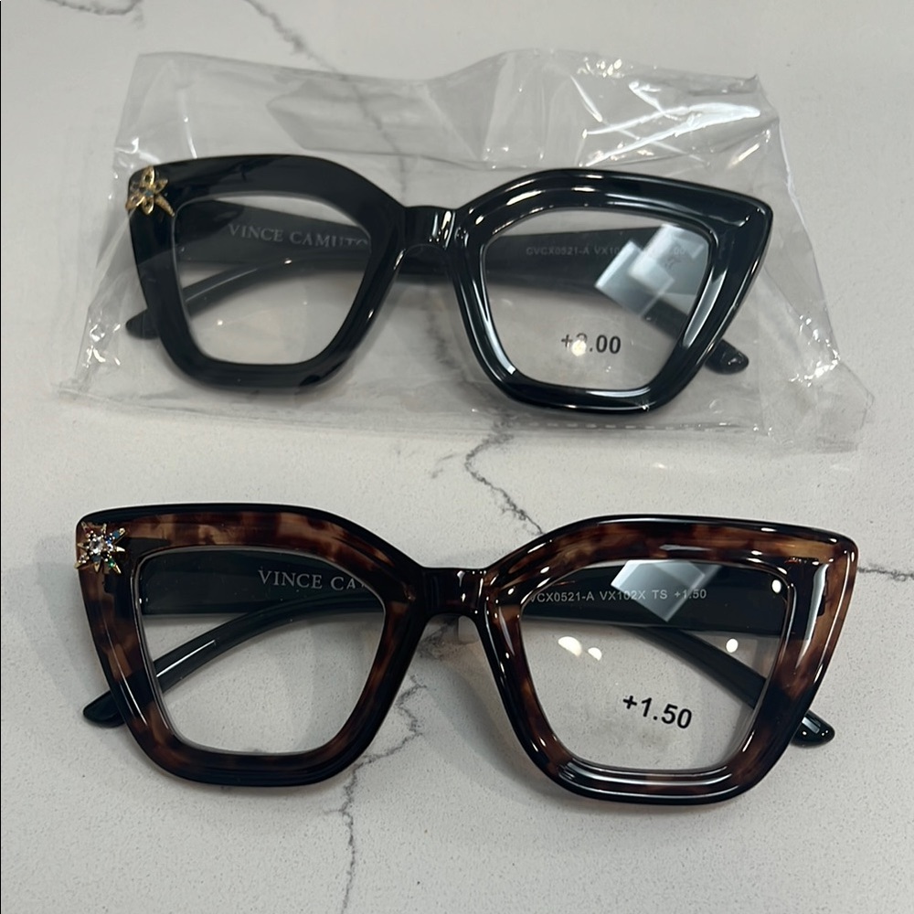 New Vince Camut Brown Reading Women's Glasses (+1.50) BROWN